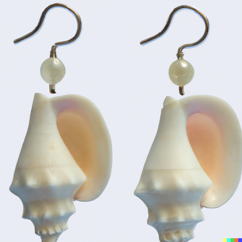 DALL·E 2022-10-08 16.05.05 - Earrings for stretched earlobes modeled after conch shells.png